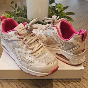 Skechers Pink and White Glitter Sneakers Size 1